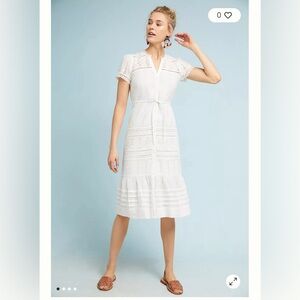 Anthropologie Feather and Bone Brigid White Eyelet Maxi Dress